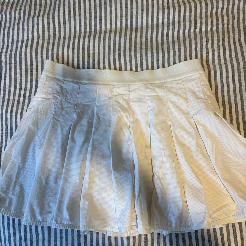 Outdoor Voices White Pleated Athletic Skirt